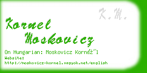 kornel moskovicz business card